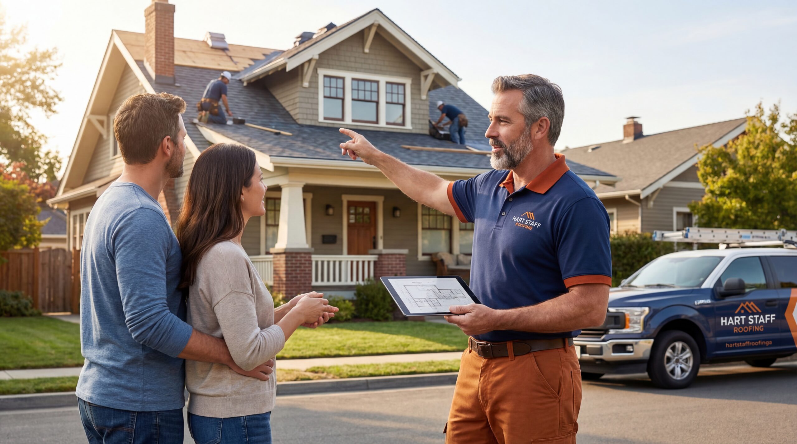 Hart Staff Roofing Team Installing Shingles