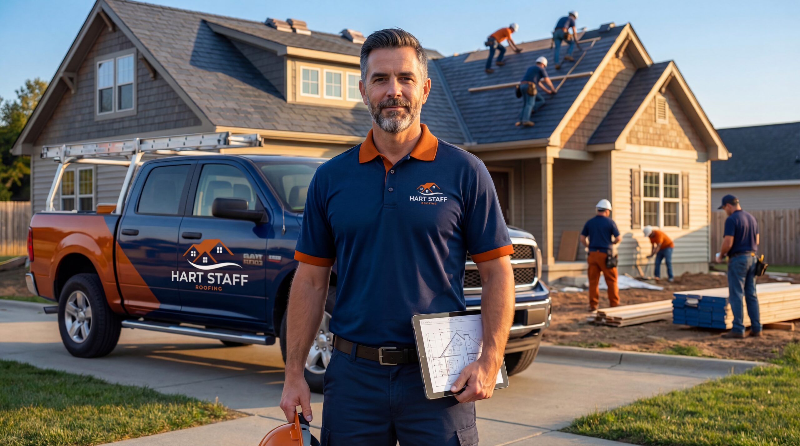 Residential Shingle Installation Crew at Work
