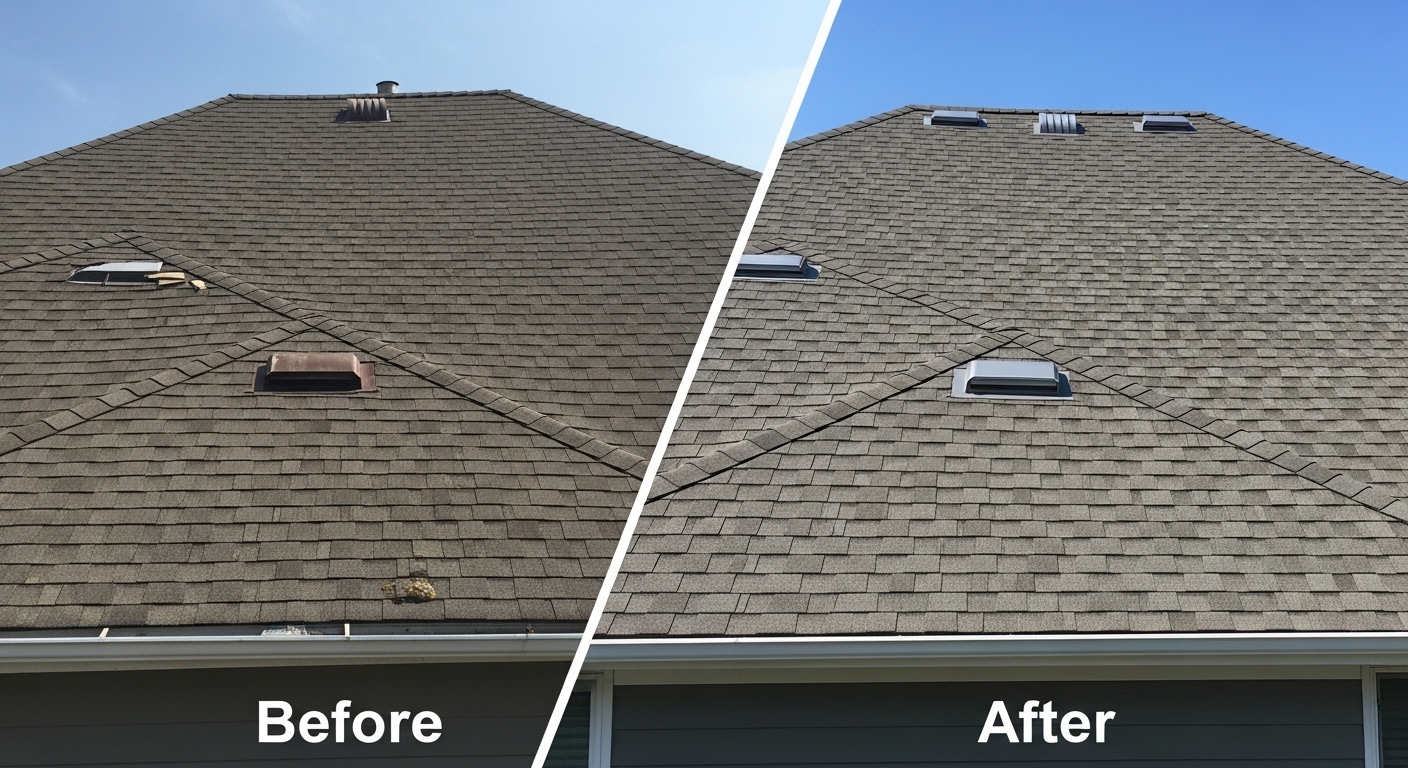 Before and After Roof Attic Ventilation Repair in Stafford VA