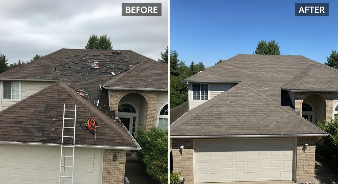 Before and After Roof Inspection & Roof Repair in Stafford VA